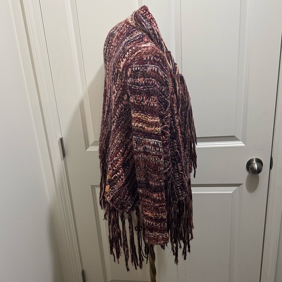 Free People Multicolor Fringed Cardigan, Sz Medium, Like New, Wool & Alpaca - Picture 10 of 14